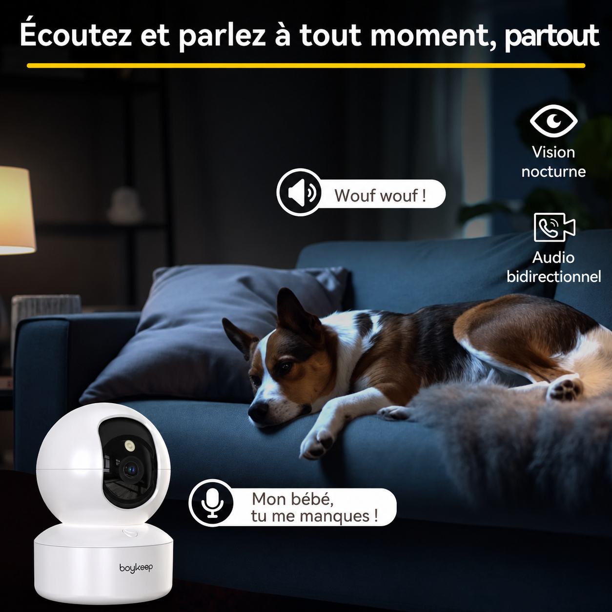 Caméra Connectée 360° pour Animaux